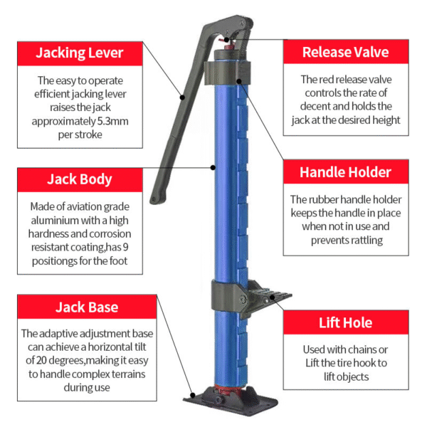 Aluminum High Lift Hydraulic Recovery Jack for Off-Road SUV